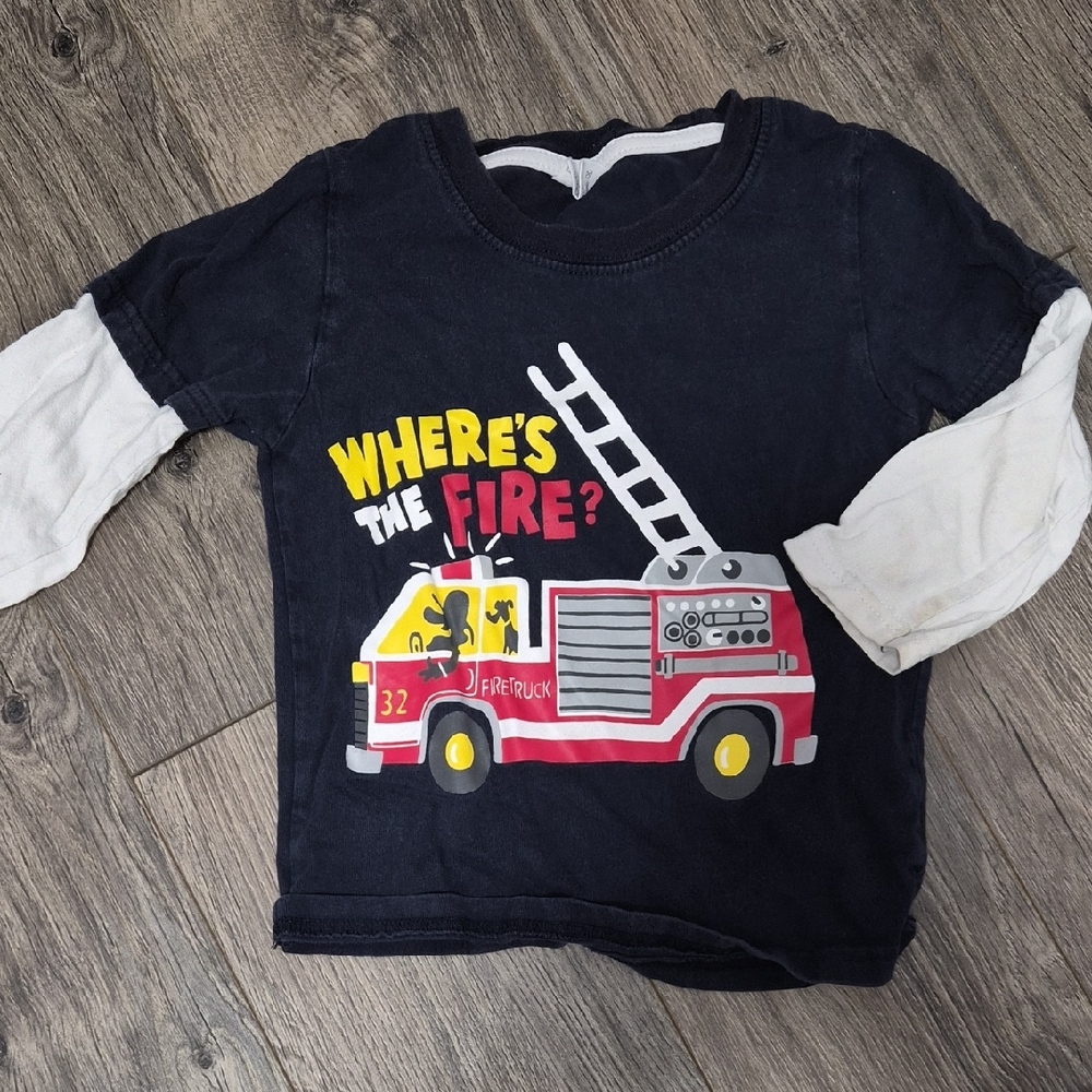 Fire Truck Long Sleeve Tee for Kids